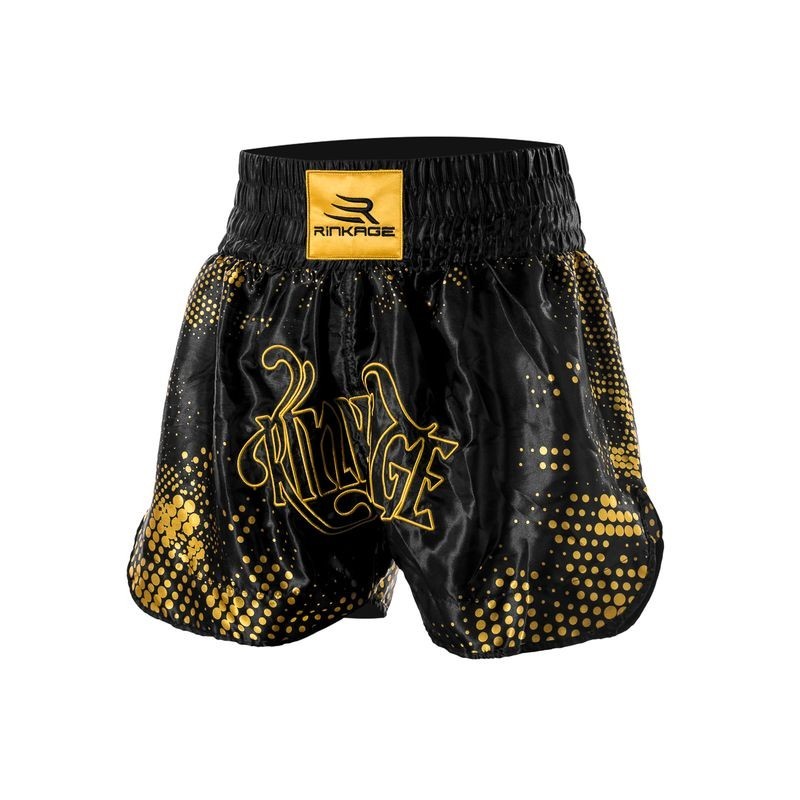 Rinkage Ganesha Short boxe thaï  Color Noir-Or Size S